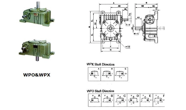 Caja de cambios al por mayor del reductor de Wpa Wpeda Wpeds Wpedo